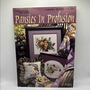 Leisure Arts Pansies In Profusion Cross-Stitch Booklet #2758